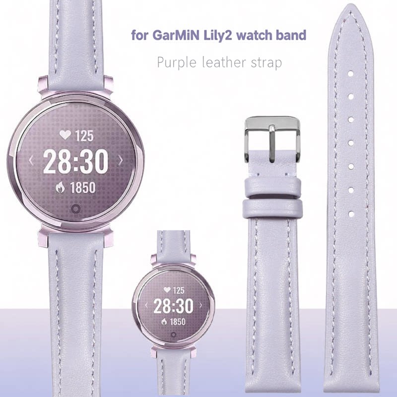 Smartwatch Purple Watches For Women - For Garmin Lily2 genuine leather watch