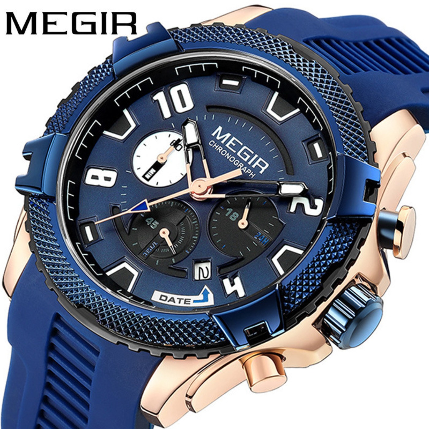 MEGIR 48MM Dial Chronograph Me - Chronograph Sport Watch 评论和价格