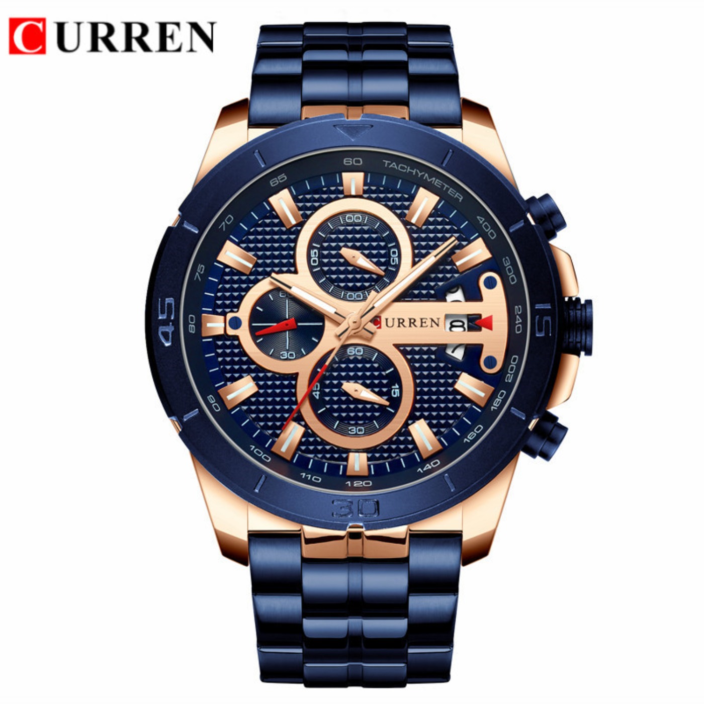 CURREN Watch Men Waterproof Ch - Chronograph Sport Watch 评论和价格