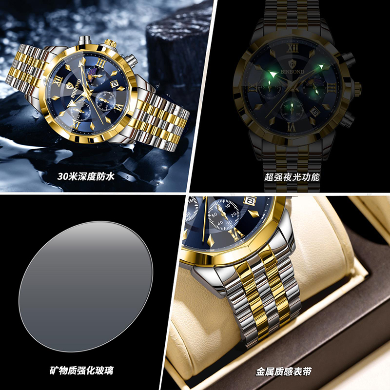 BINBOND Authentic Men's Watch  - Smartwatch Trending Watches For Men 评论和价格