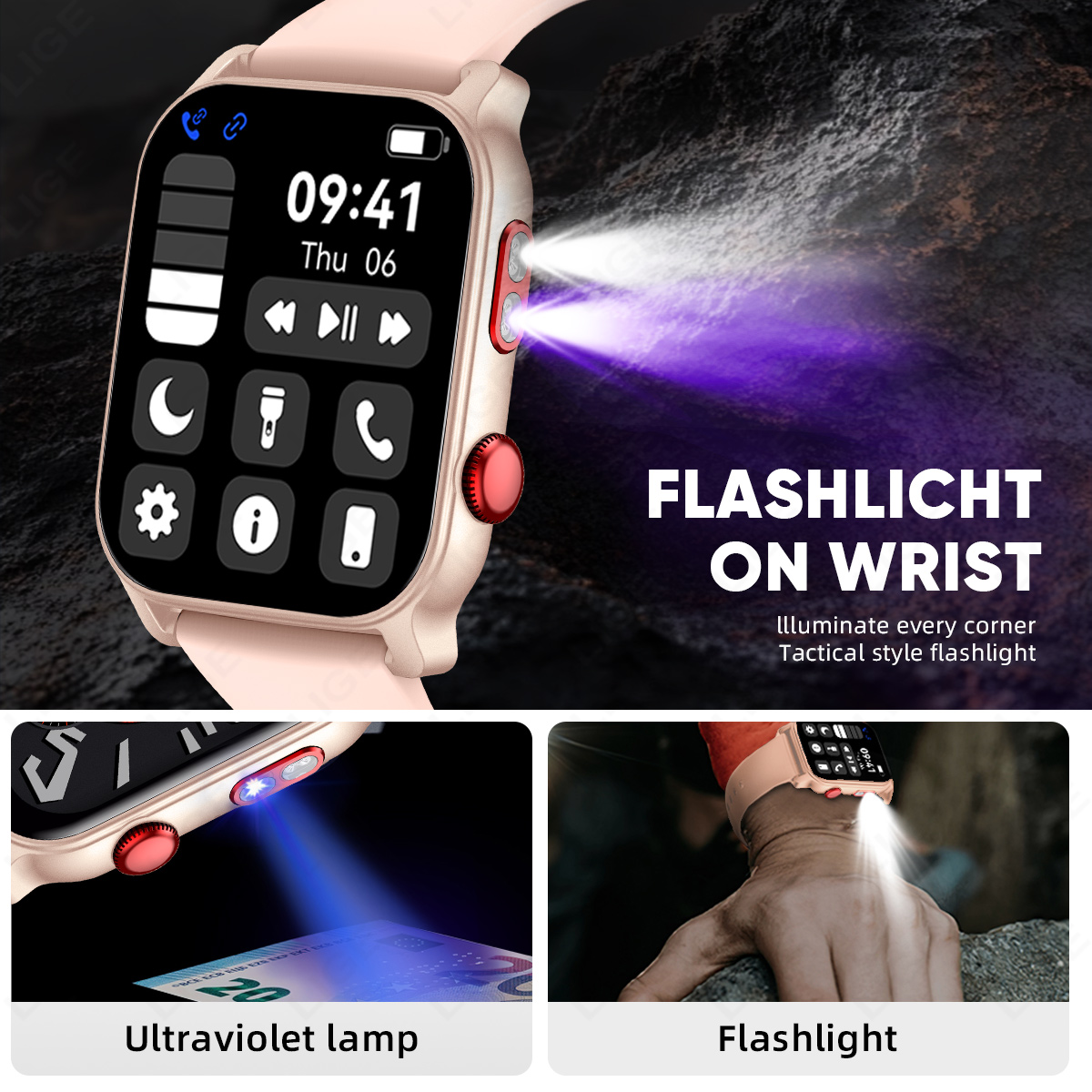 LIGE Ultra thin Smart Watch Wo - Smartwatch Purple Watches For Women 评论和价格