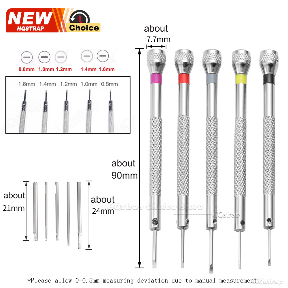 New 5pcs/set 0.8-1.6mm Steel S - Watchmaker Screwdriver 评论和价格