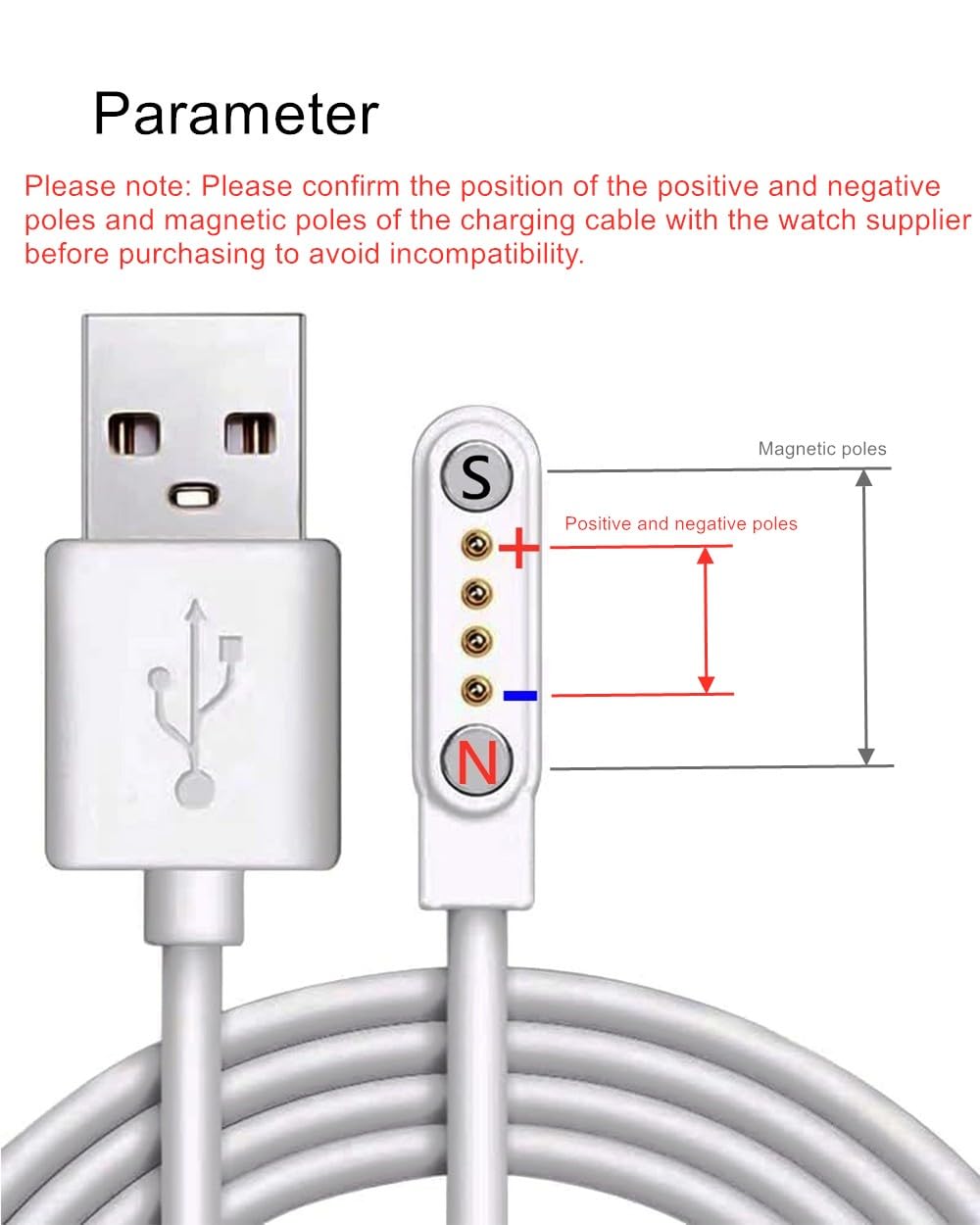 Magnetic Charge Charging Cable - Smartwatch English 评论和价格