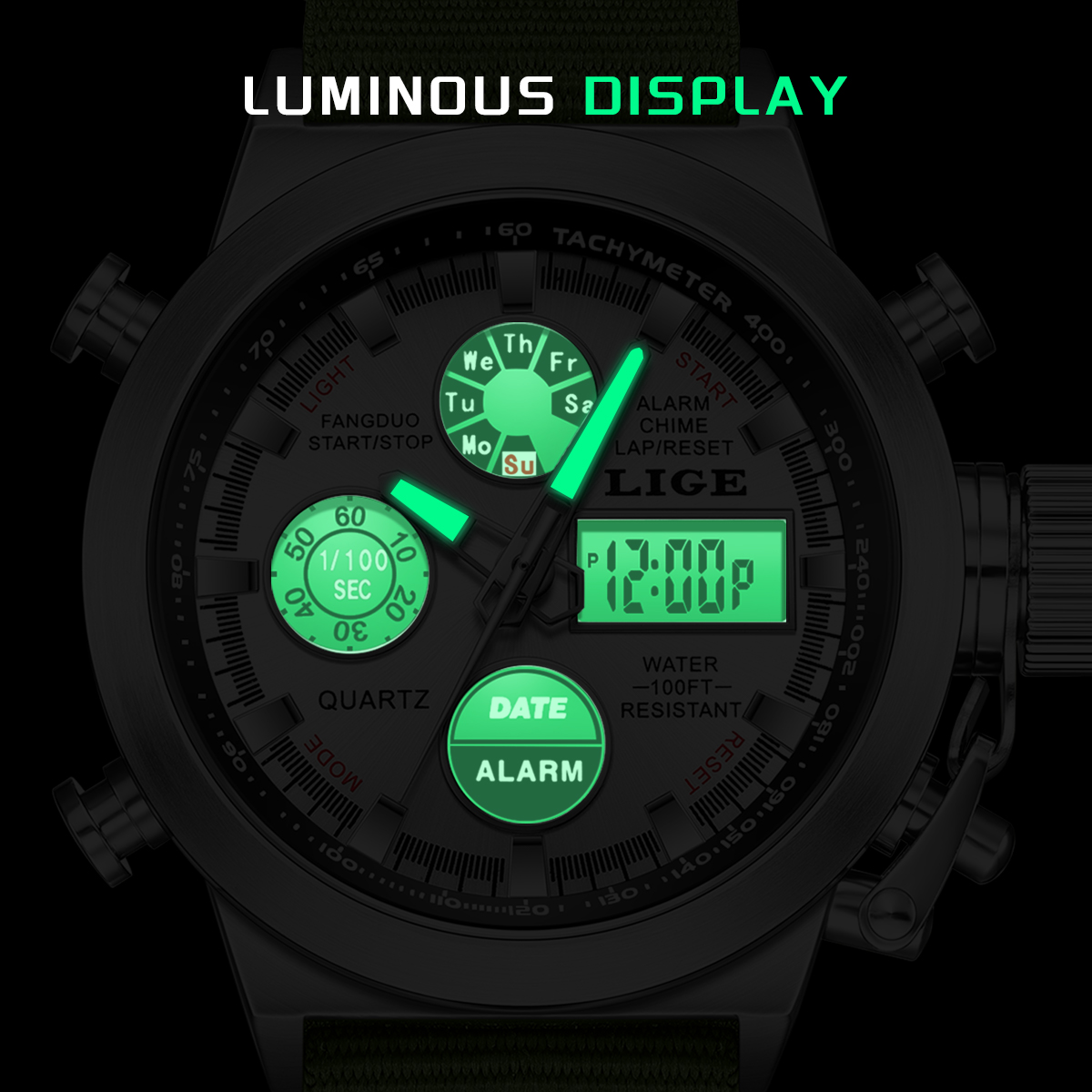 LIGE Men Big Brand Dual Time D - Smartwatch Branded Watches For Men 评论和价格