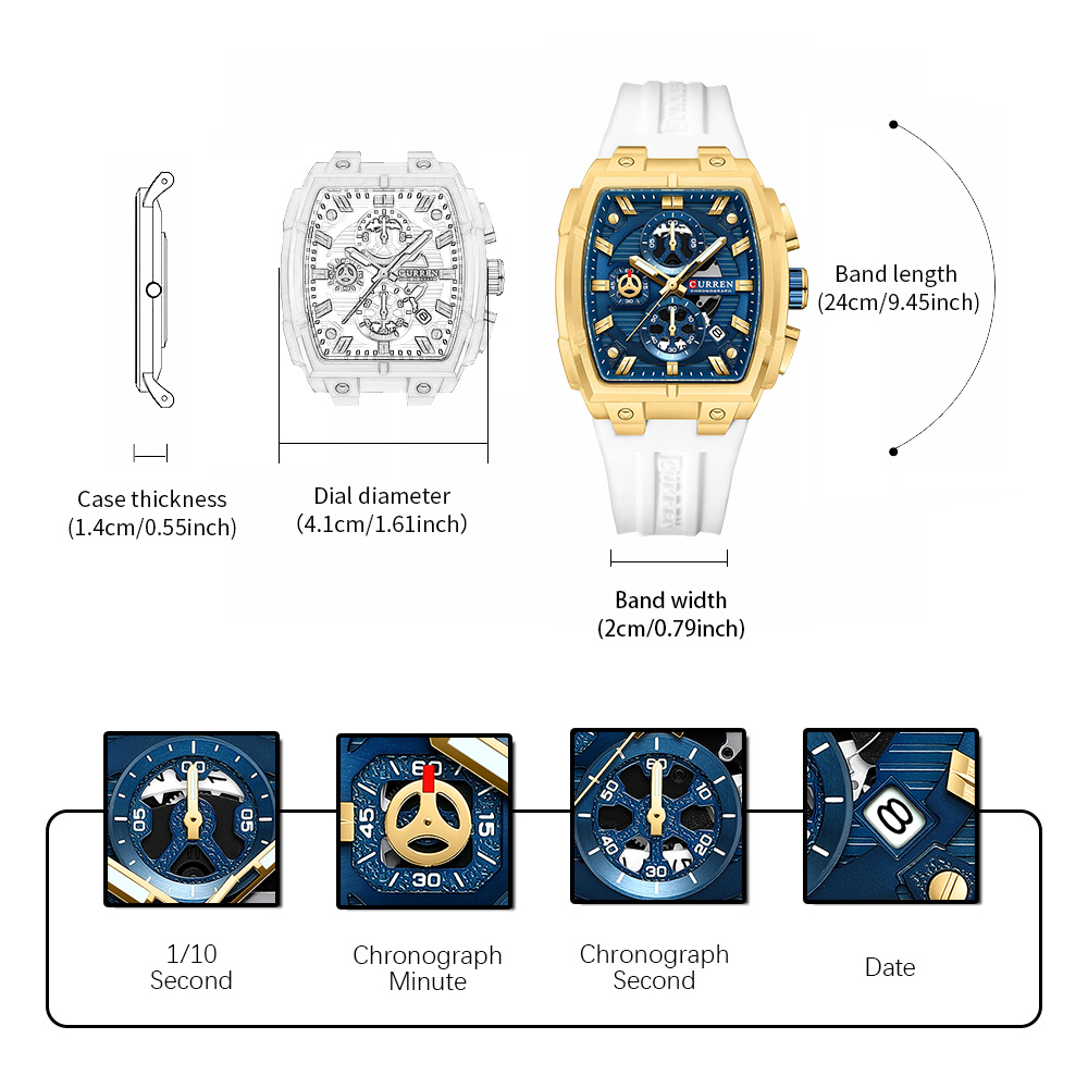 CURREN Luxury Vintage Watch fo - Chronograph Sport Watch 评论和价格