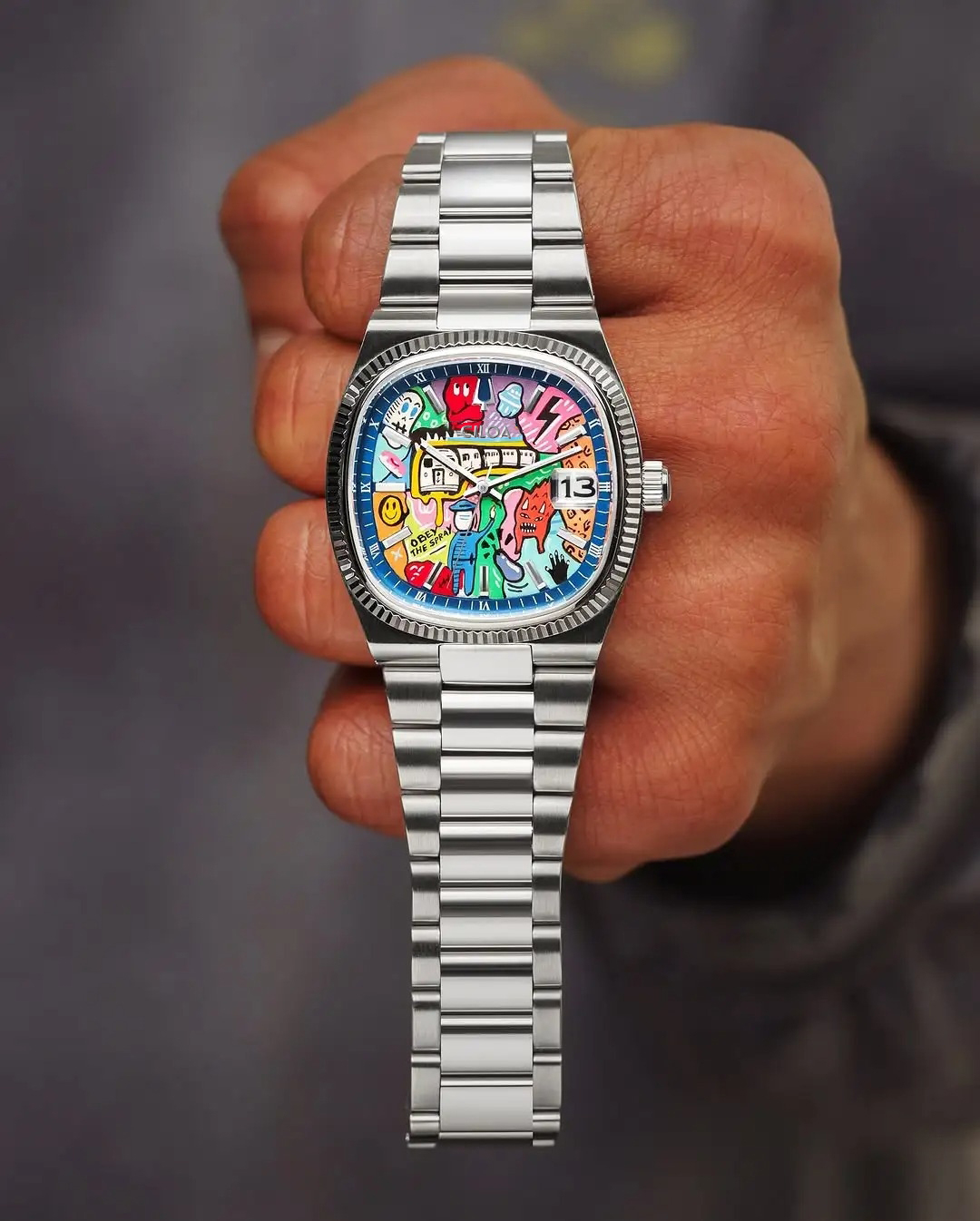 Men Graffiti Colorful Dial Aut - Smartwatch Trending Watches For Men 评论和价格