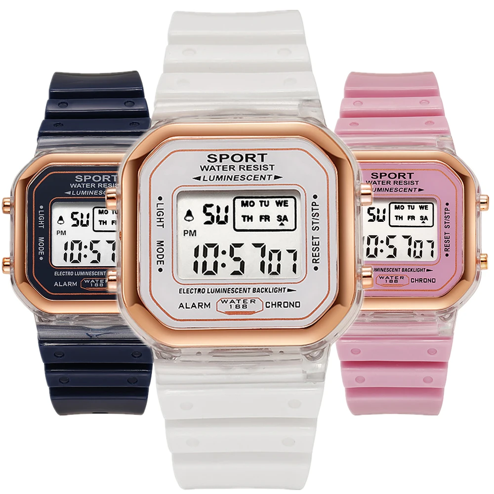 Fashion Brand Student Transpar - Chronograph Sport Watch 评论和价格