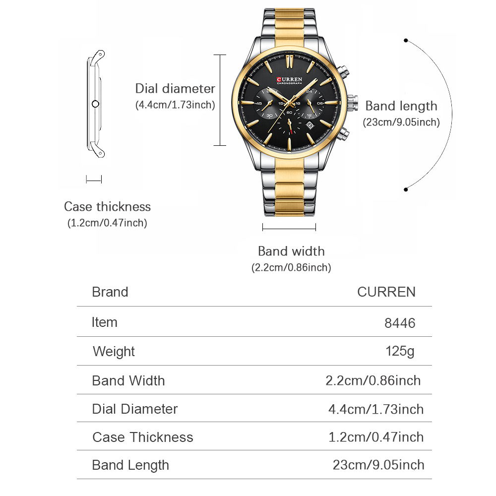 CURREN Casual Quartz Chrono Sp - Chronograph Sport Watch 评论和价格