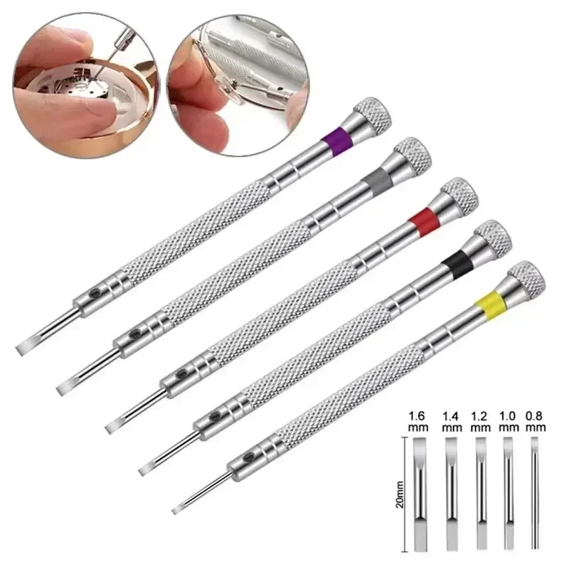 5pcs/set 0.8-1.6mm Steel Screw - Watchmaker Screwdriver 评论和价格