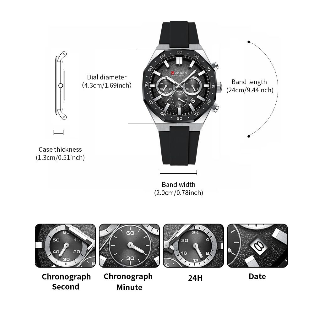 CURREN Fashion Casual Men Spor - Chronograph Sport Watch 评论和价格