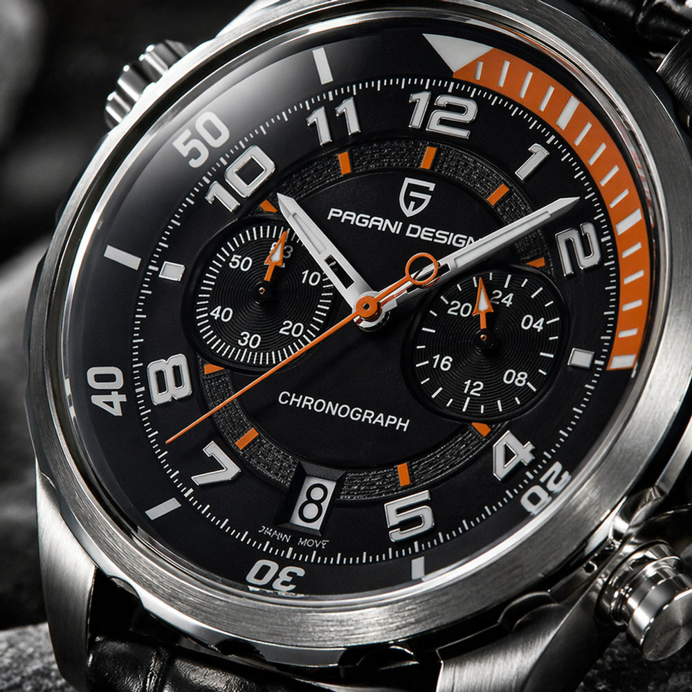 PAGANI DESIGN Classic Leather  - Chronograph Sport Watch 评论和价格