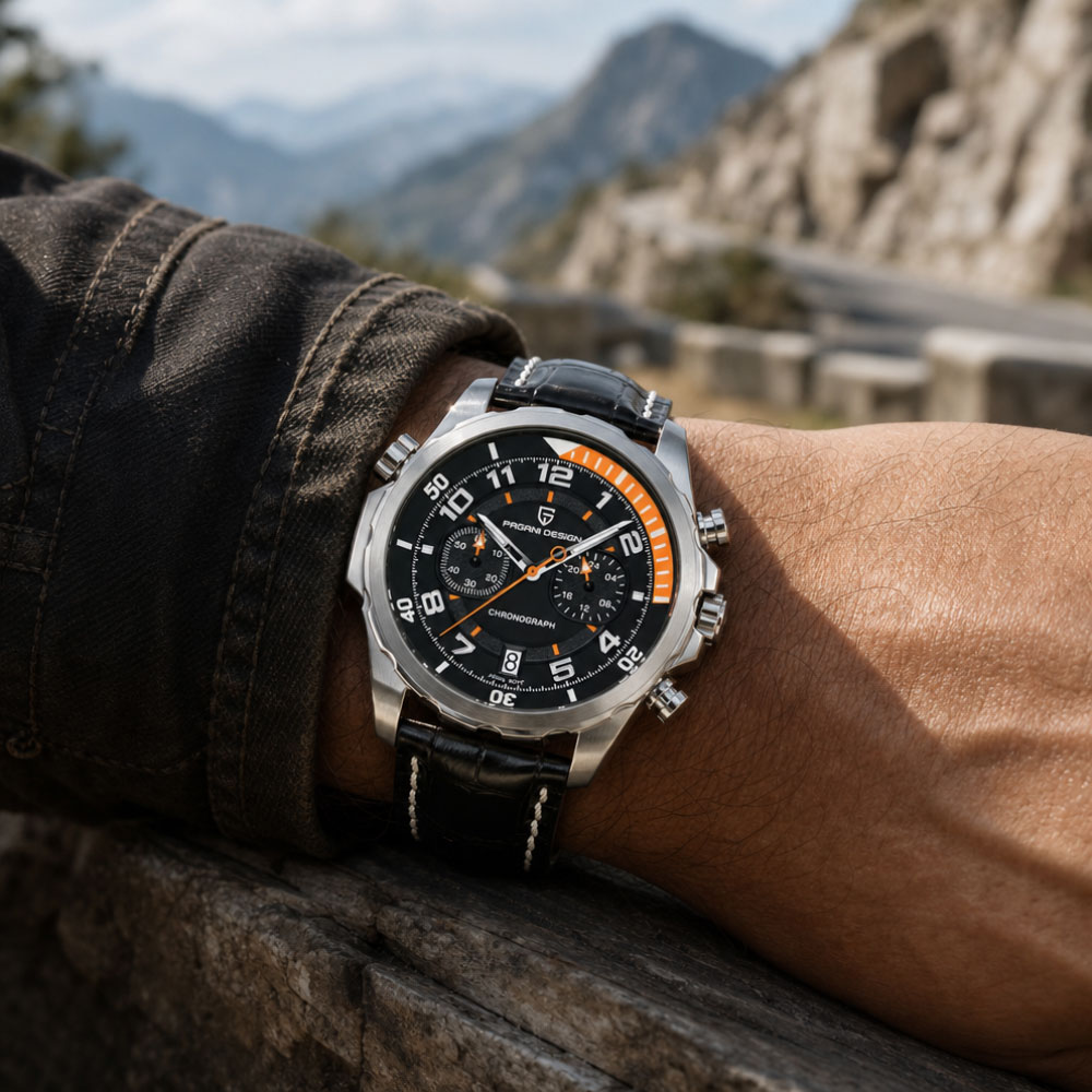 PAGANI DESIGN Classic Leather  - Chronograph Sport Watch 评论和价格