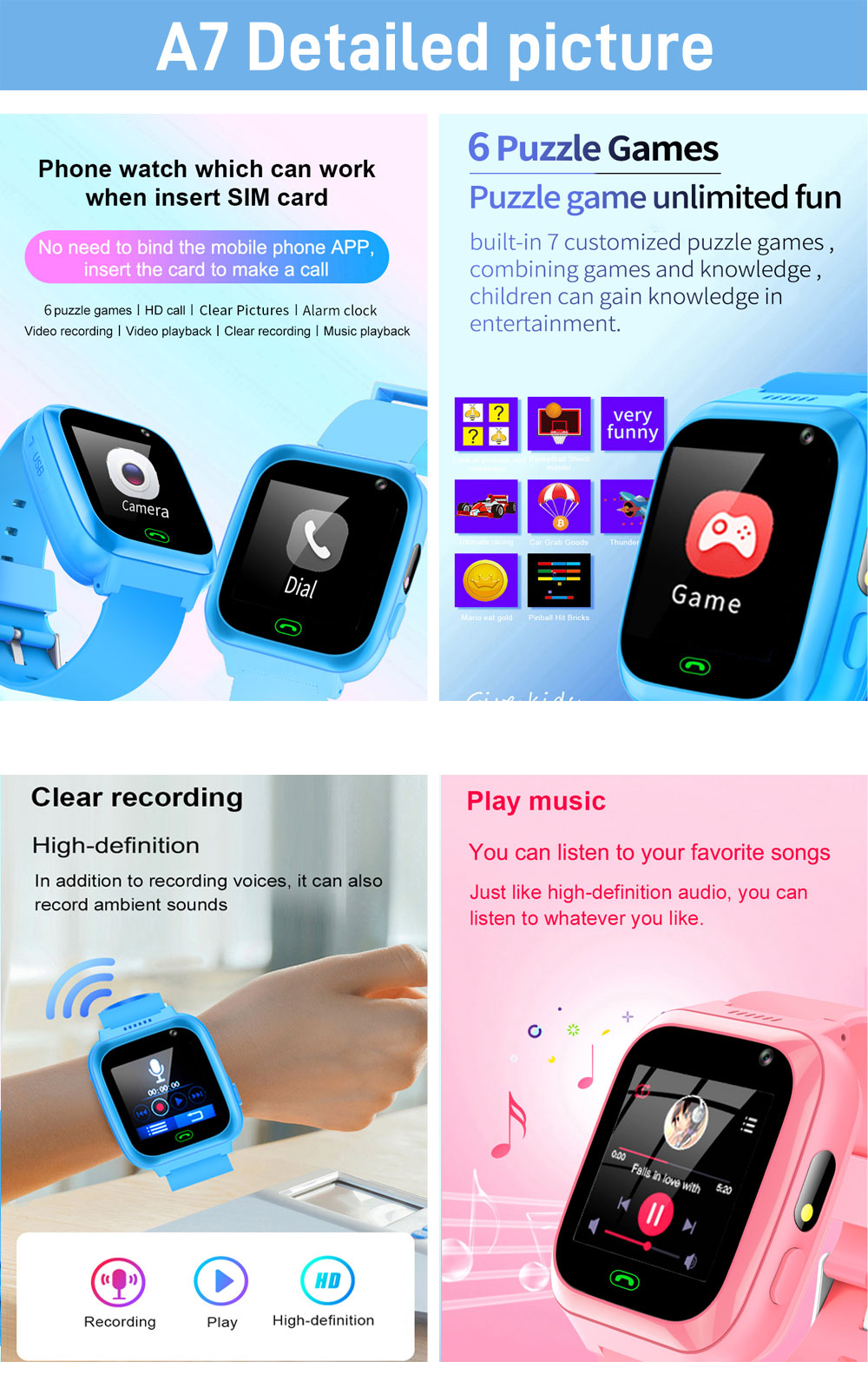 2G 4G Kids Smart Watch Phone G - Smartwatch Watches For Kid Girl 评论和价格