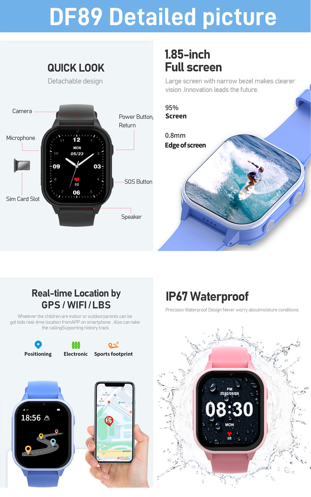 2G 4G Kids Smart Watch Phone G - Smartwatch Watches For Kid Girl 评论和价格
